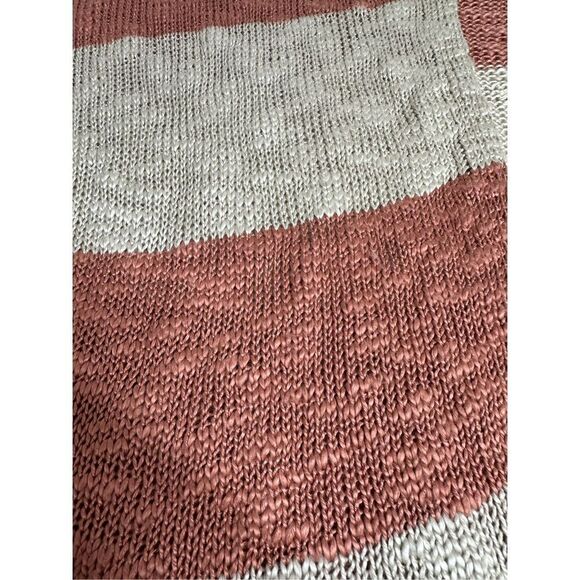 Pink Rose Bohemian Multistrip Cardigan Open Front Brown Cream Size Medium - Picture 7 of 13